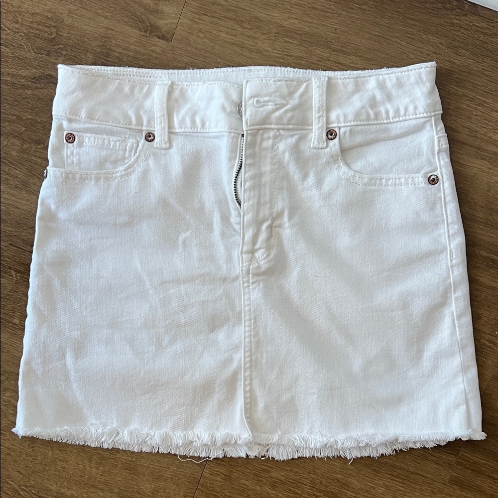 White American Eagle Denim Mini Skirt